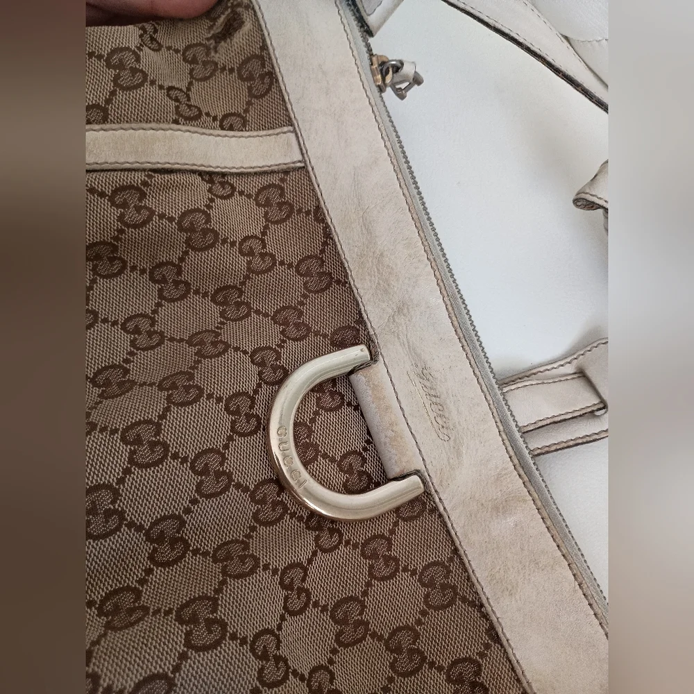 Authenticated Gucci GG Abbey D Ring Crossbody Brown Beige Canvas Fabric Bag - Picture 3 of 16